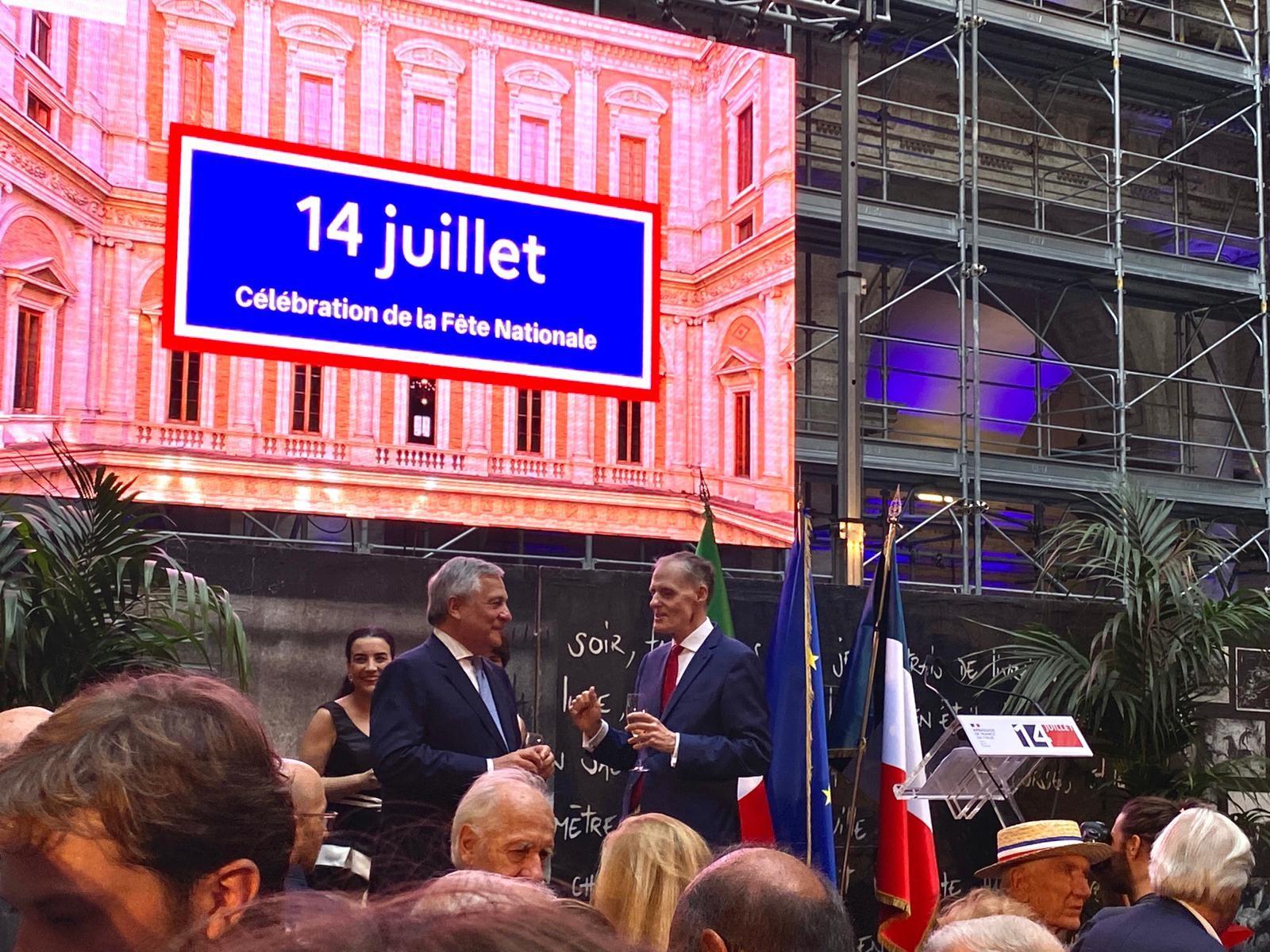 antonio tajani et christian masset au 14 juillet à rome