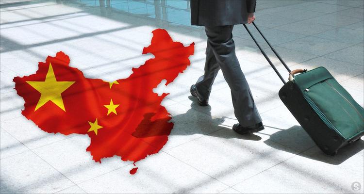 la chine avec une valise
