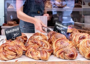 Vitrine d'une boulangerie suédoise