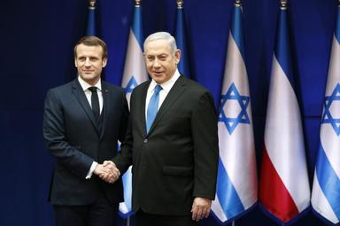 Emmanuiel Macron et Benyamin Netanyahou ensemble en Israël