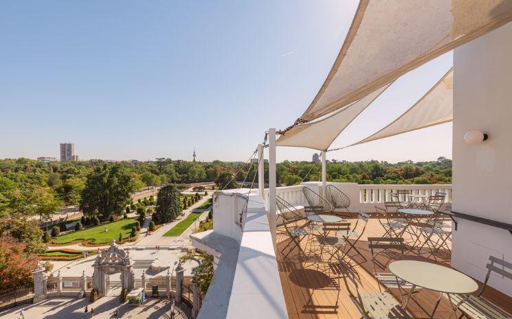 vue du rooftop comet retiro à madrid