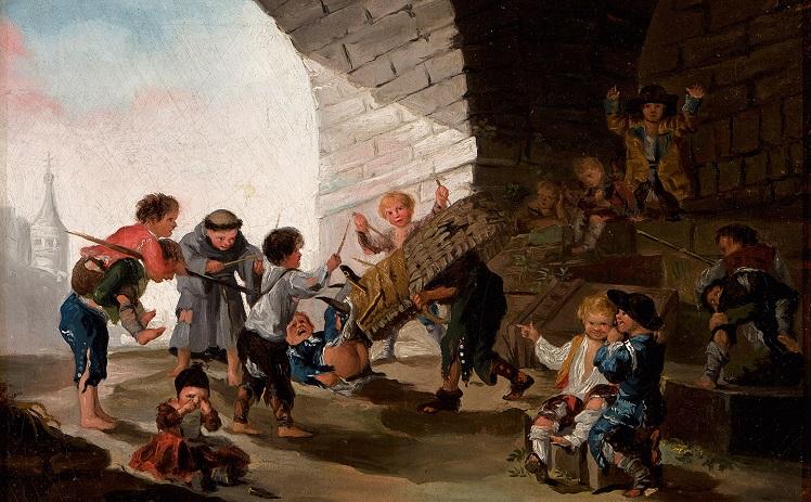 enfants qui jouent en peinture de Goya