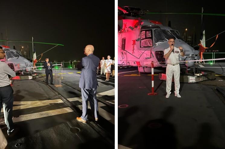 La frégate Languedoc de la Marine française dans le port de Bombay