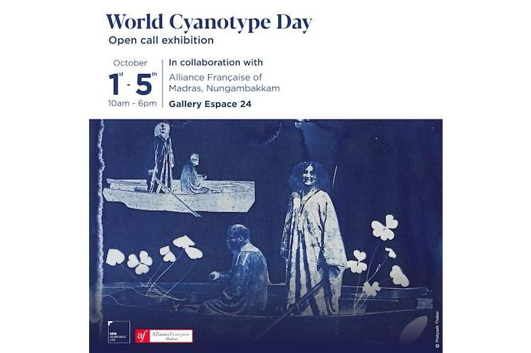 Affiche pour la journee mondiale dy cyanotipe à l'AF Madras