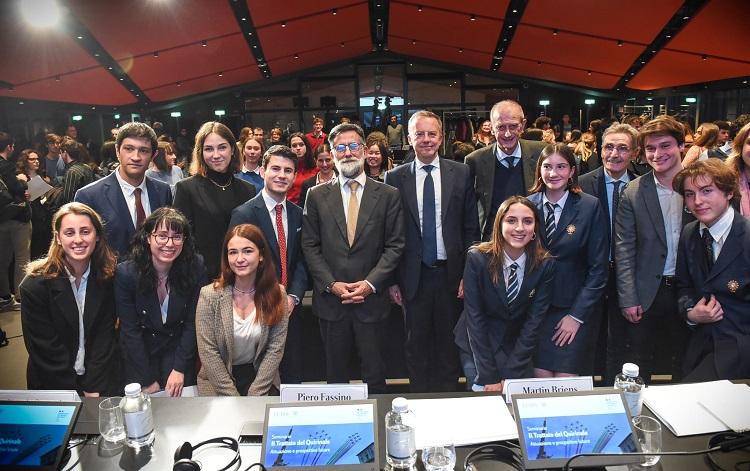 Martin Briens avec des étudiants à la LUISS de Rome