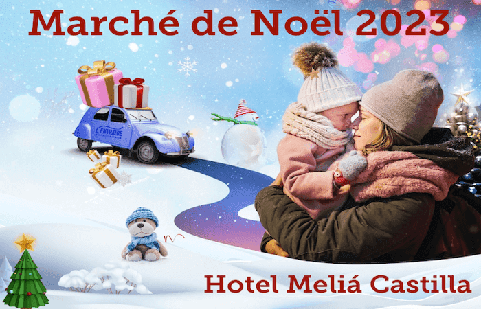affiche du marché de noel de l'entraide à madrid