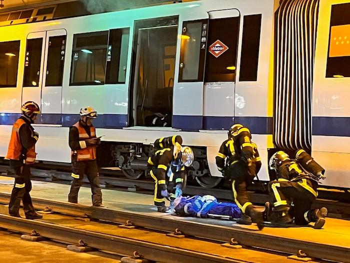 Simulacre d'accident de metro à madrid