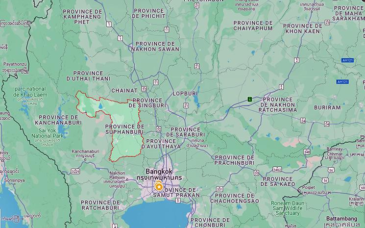 Carte-Thailande-Province-Suphanburi
