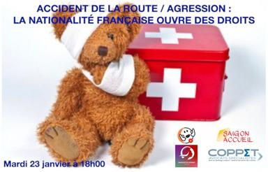 Conférence accident de la route/agression, la nationalité française ouvre des droits