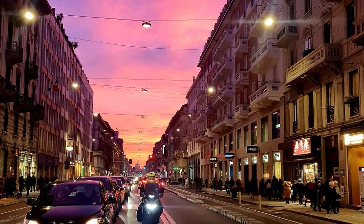 ciel rose coucher de soleil