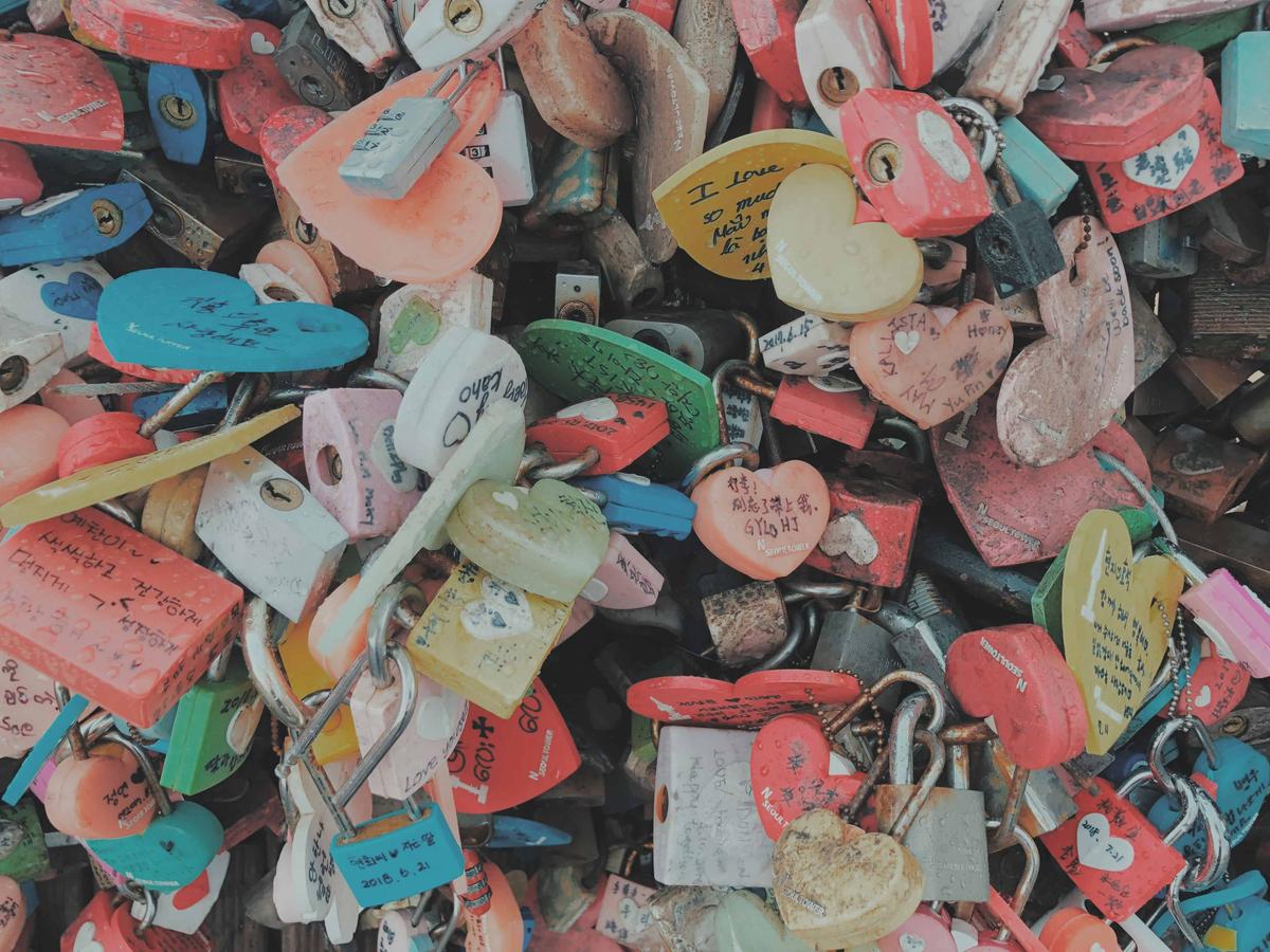 Les cadenas à la N Seoul Tower, en Corée du Sud.