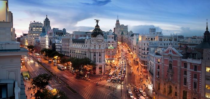 Rues alcala et gran via Madrid
