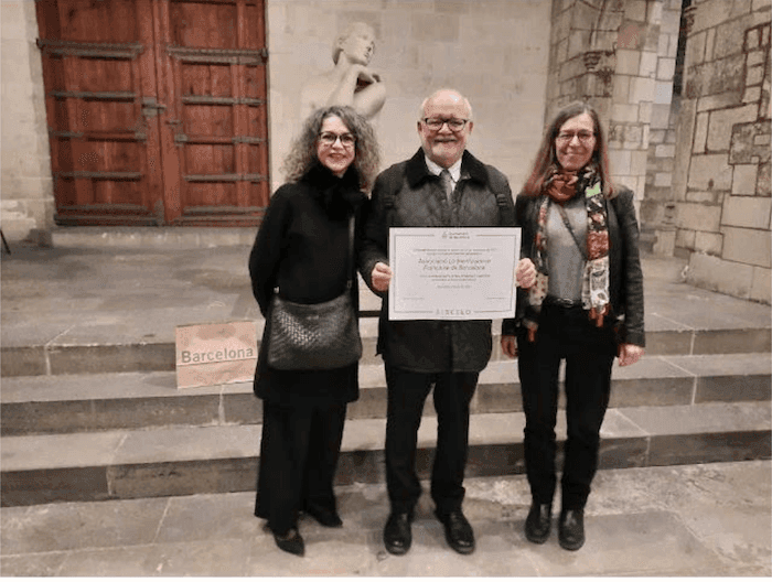 De gauche à droite, Peggy-Laure Bernard, Serge Bourgeois et Patricia Klein à la mairie de Barcelone