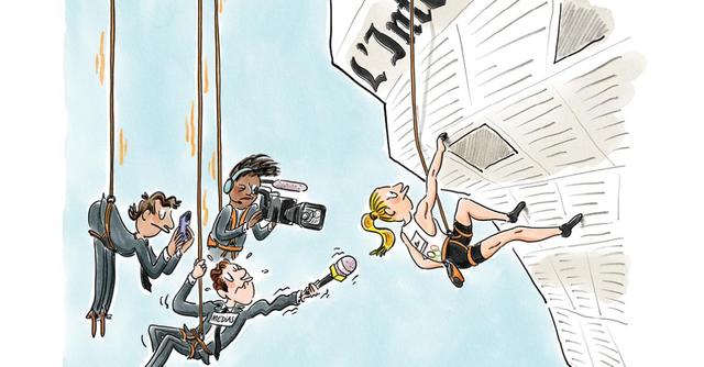 L’affiche « dessin de presse » a été conçue et réalisée par la dessinatrice, Marie Morelle, en partenariat avec Cartooning for Peace