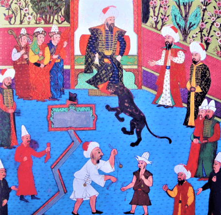 Un léopard noir sur une miniature