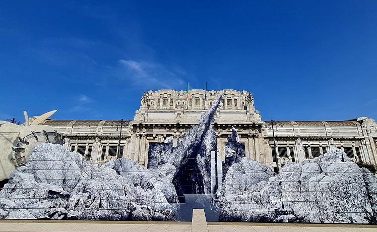 trompe l'oeil de JR à Milan