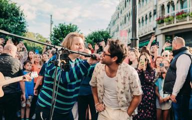 Homecoming Lucy, Foster Niall & Lewis, Grafton Street, Busking