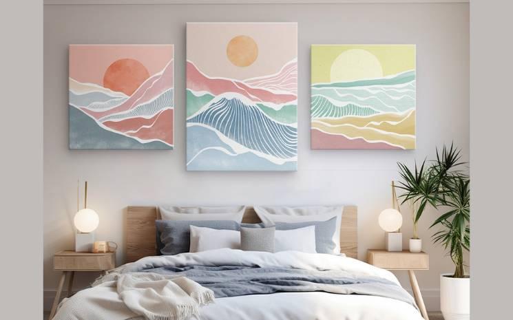 Murs de galerie avec impressions de photo sur toile personnalisées