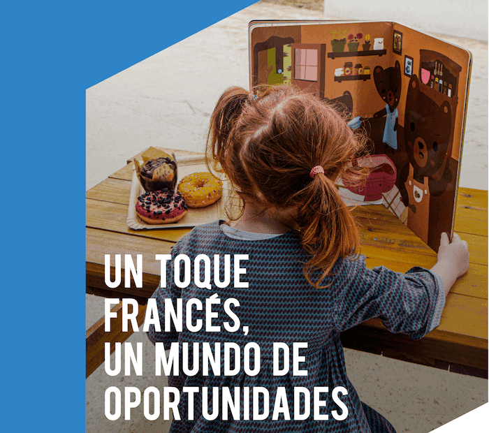 affiche avec une enfant de dos pour les contes gourmands au lycée français de madrid