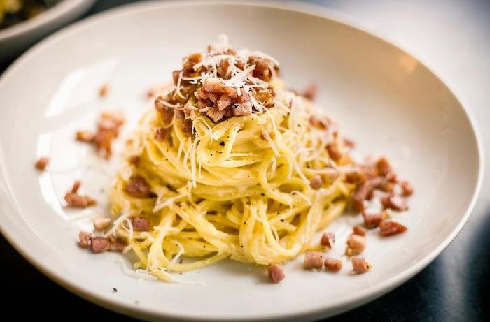 Phot d'un plat de pates carbonara