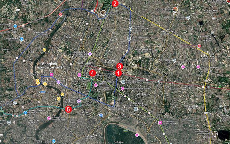 Bangkok-carrefours-embouteillage-carte