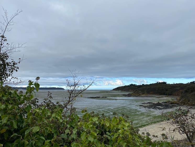 Vue paisible d'une côte bretonne illustrant l'expérience de Cihan Goktas en service civique en Bretagne.
