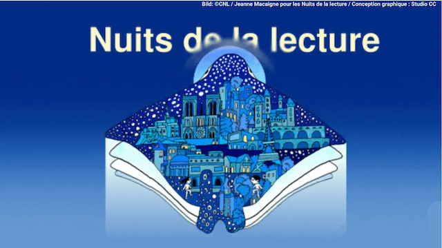 affiche bleu avec des dessins