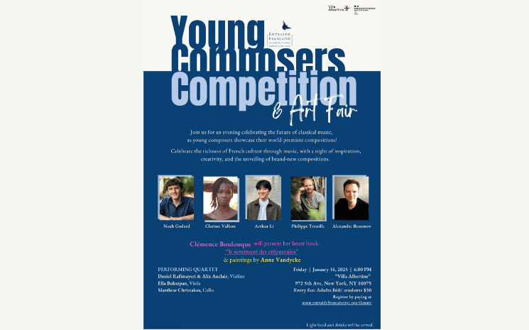 L’entraide Française conjugue arts et solidarité le 31 janvier à la Villa Albertine