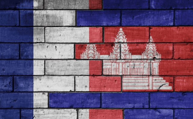 drapeau de France et du Cambodge