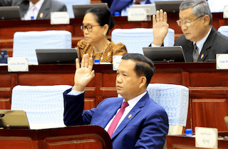 le premier ministre Hun Manet, à l'assemblée nationale