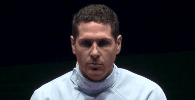 Gauthier Grumier lors de la demi final d'escrime à Rio, 2016