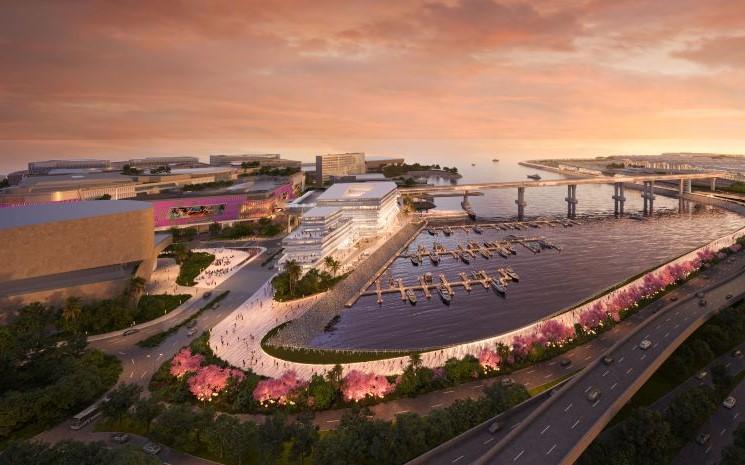 Hong Kong aéroport Skytopia vue aérienne