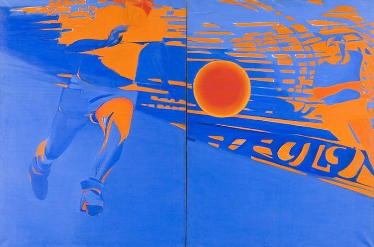 tableau aux couleurs bleu