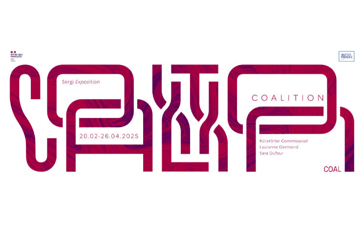 Visuel de l'exposition 'Coalition' organisée par COAL à l'Institut français d'Izmir, du 20 février au 26 avril 2025, axée sur l'art écologique.