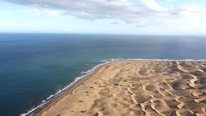 dunes de sable fin sur la playa de Maspalomas en Espagne