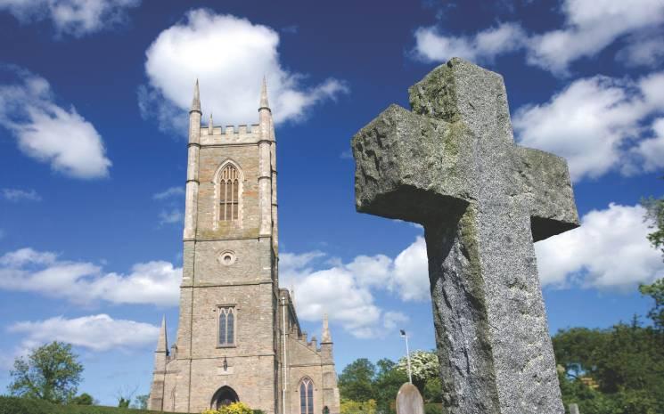 Down Cathedral with Stone Cross