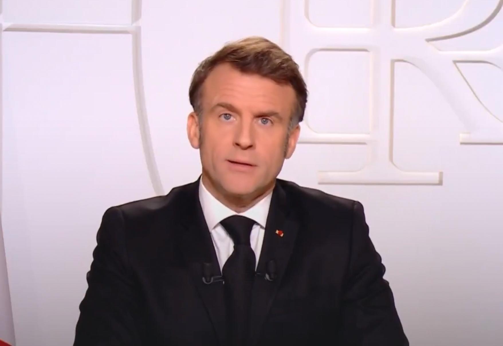 Photo d'Emmanuel Macron lors de son allocution