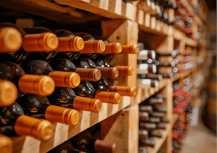 Bouteilles de vin turc en cave - Illustration de l’essor des vins turcs sur la scène internationale.