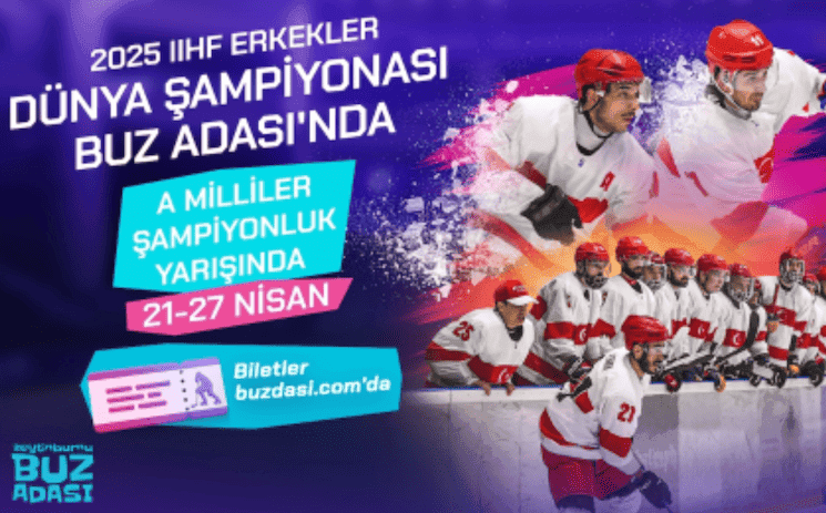 Affiche officielle du Championnat du monde de hockey sur glace – Division IIIA, à Istanbul du 21 au 27 avril 2025
