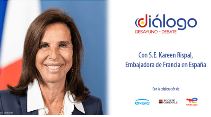 affiche du petit déjeuner débat avec l'ambassadrice kareen rispal à madrid