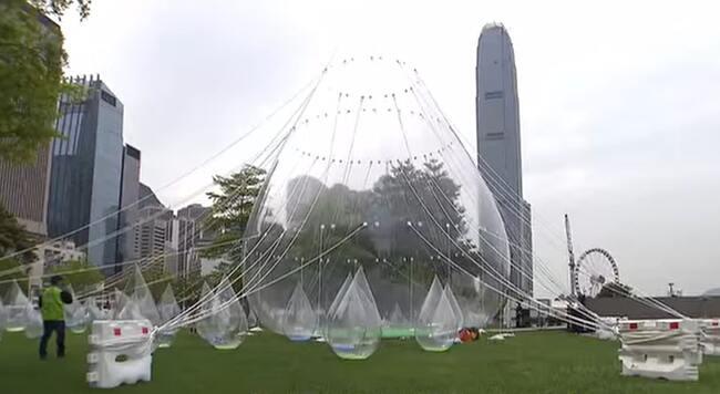 Installation Dancing Waterdrops à Hong Kong