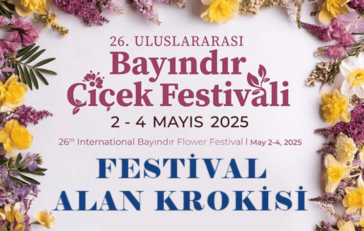 Affiche officielle du Festival des fleurs de Bayındır, du 2 au 4 mai 2025
