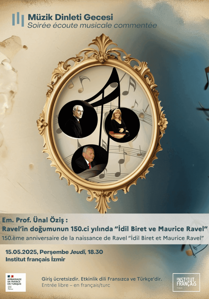 Affiche du concert “Idil Biret et Maurice Ravel” à l’Institut français d’Izmir, 15 mai 2025