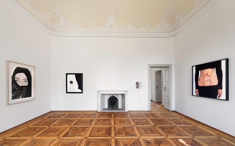 tableaux exposés dans la salle villa Panza