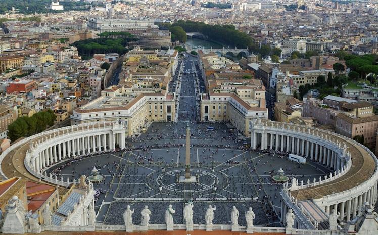 vue aérienne place saint pierre à rome