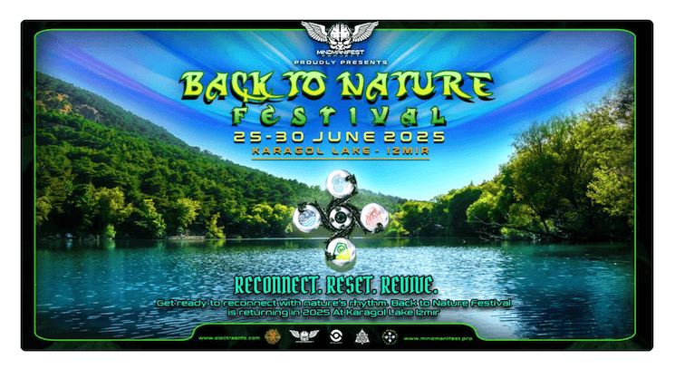 Affiche officielle du Back to Nature Festival 2025 au lac de Karagöl près d’Izmir