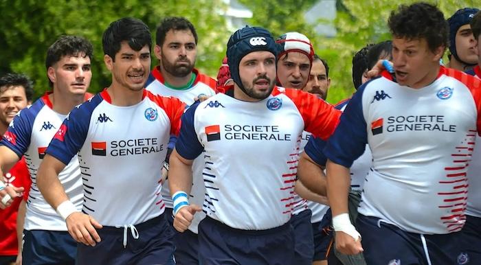 joueurs de rugby du cr liceo frances à madrid lors du match de premiere division