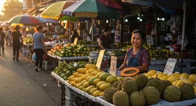 Vendeuse de rue en Thaïlande