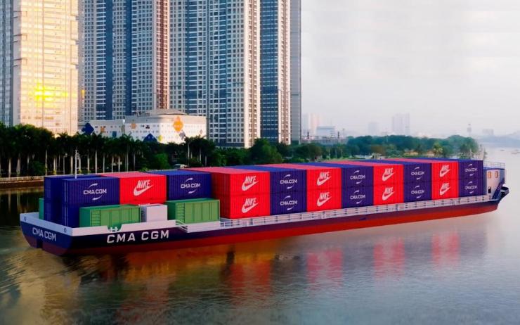 CMA CGM annonce une e-barge 100% décarbonée, en partenariat avec Nike, au Vietnam