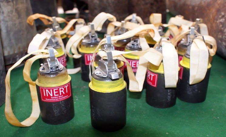 Les obus d'artillerie contenant des armes à sous-munitions tirés par les forces thaïlandaises entre le 24 et le 28 juillet 2025 sont beaucoup plus dangereux que les mines terrestres. Photo : CMAC